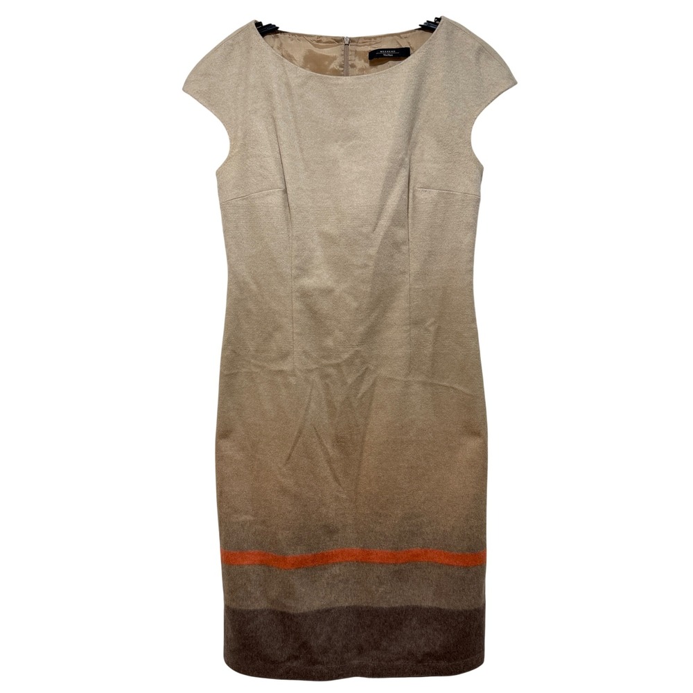 Weekend Max Mara Wool Ombre Stripe Sheath Dress Cap Sleeve S Small 6 Career Work
